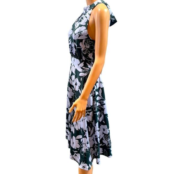 1901 Blue and Green Floral Halter Tie Back Dress Size 4 - Picture 3 of 16